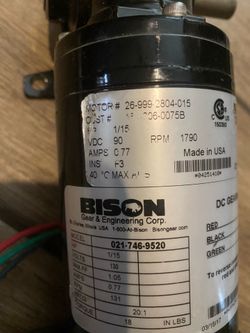 Bison DC Gearmotor 021-(contact info removed) Never Used
