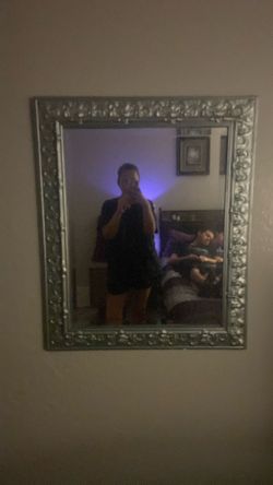 Silver framed mirror