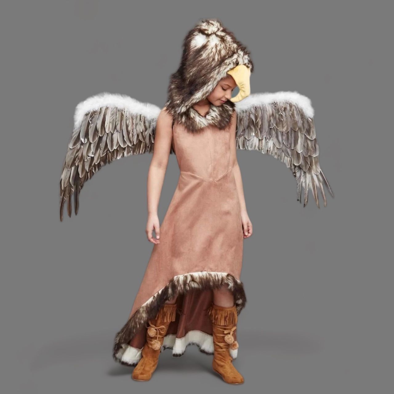 Regal Eagle Costume For Girls With Detachable Wings