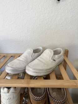 Vans White Slip on