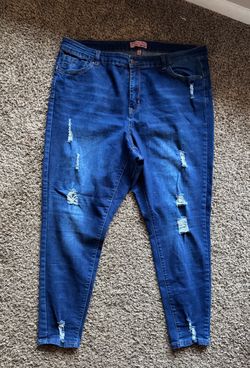 Plus Size Wax Jean Distressed Skinny Jeans