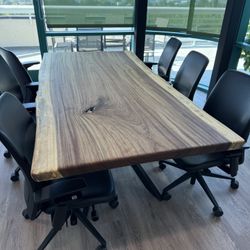 Custom Made Solid Slab Conference or Dining Table 
