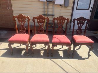 Set of 8 antique claw feet dining chairs