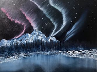 Northern lights-oil painting