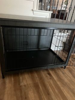 Beautiful dark wood dog crate
