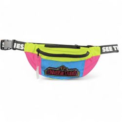 New Universal Studios Retro Neon Fanny Pack Waist Bag -Pink/Yellow/Blue NWT