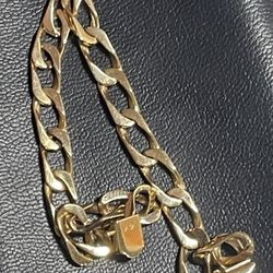 14K Solid Good Bracelet 8.5” Long
