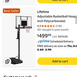 Adjustable Basketball Hoop 54" NEW.
