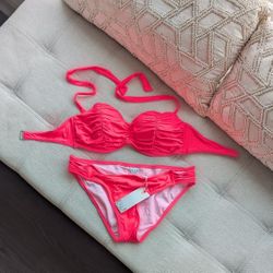 NWT Billabong Neon Pink Bikini Set Swimsuit