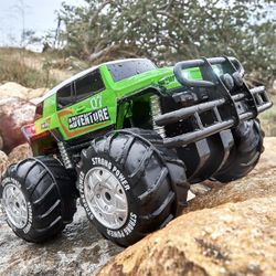 Ruko 1601AMP2 Amphibious Remote Control Car, 1:10 RC Car Toys for Boys, IPX6 Waterproof Monster Truck with Lights for All Terrain, 2 Rechargeable Batt