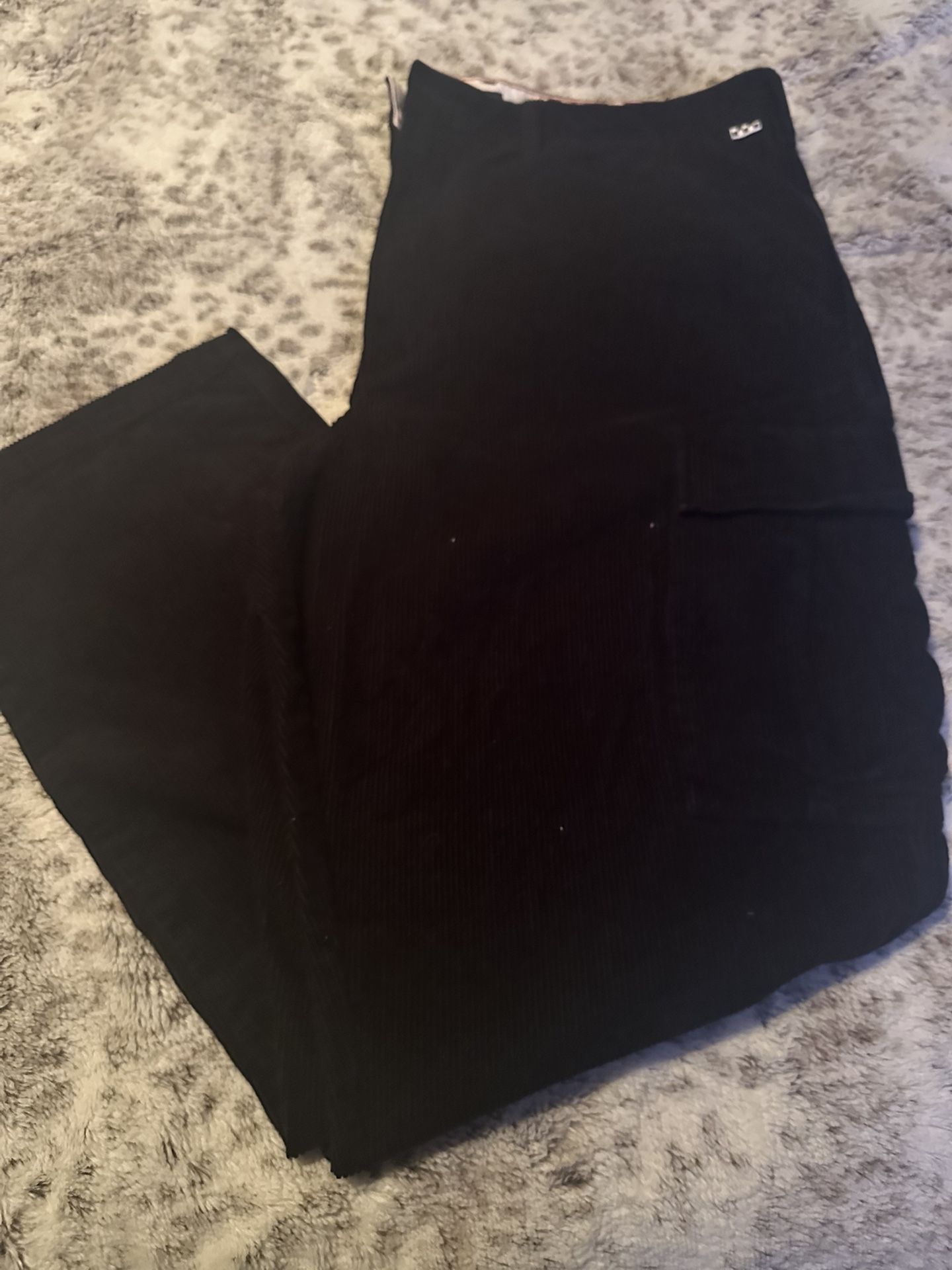Vans Loose Fit Cargo Corduroy Black Pants 38
