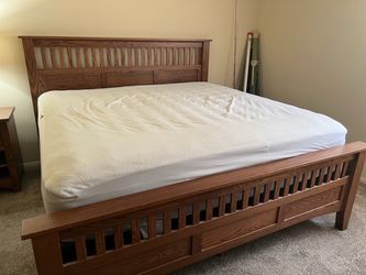 Solid Wood King Bed Frame, Dresser & Nightstand