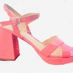 hot pink block heels size 11