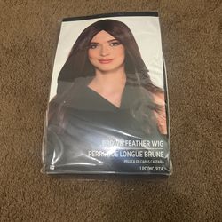 Brown Feather Wig