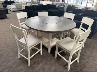 Gorgeous farmhouse storage table w/ leaf and lazy Susan