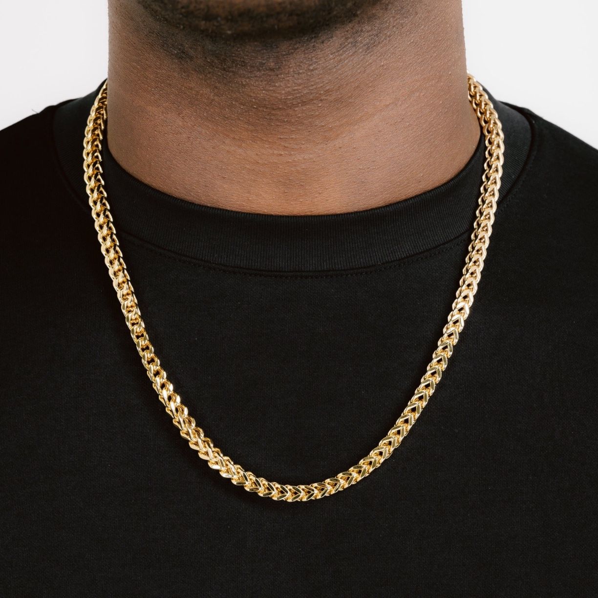 24 Inches 6mm Franco Chain Yellow Plated Gold