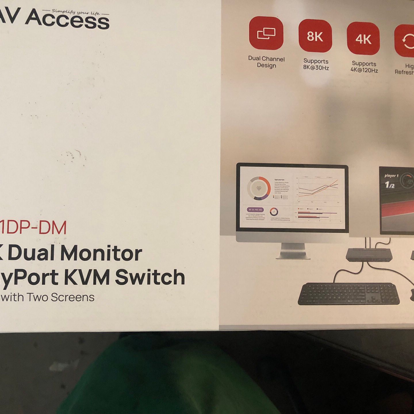  AV Access 2x1 Dual -Monitor  DP KVM switcher