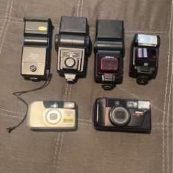Vintage Cameras And Flashers 