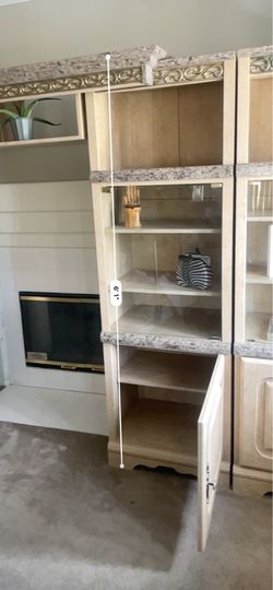 Large Entertainment Center Wall Unit w/ Glass Display Cabinets – 12’+ Tall