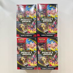 Perfect Order Mega Evolution Sealed Booster Bundle Pokemon TCG Lot of 4