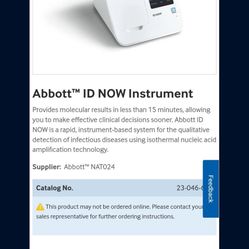 BRAND NEW ABBOTT ID NOW INFECTIOUS DISEASE MOLECULAR TESTER !!!! (Medical Equipment)