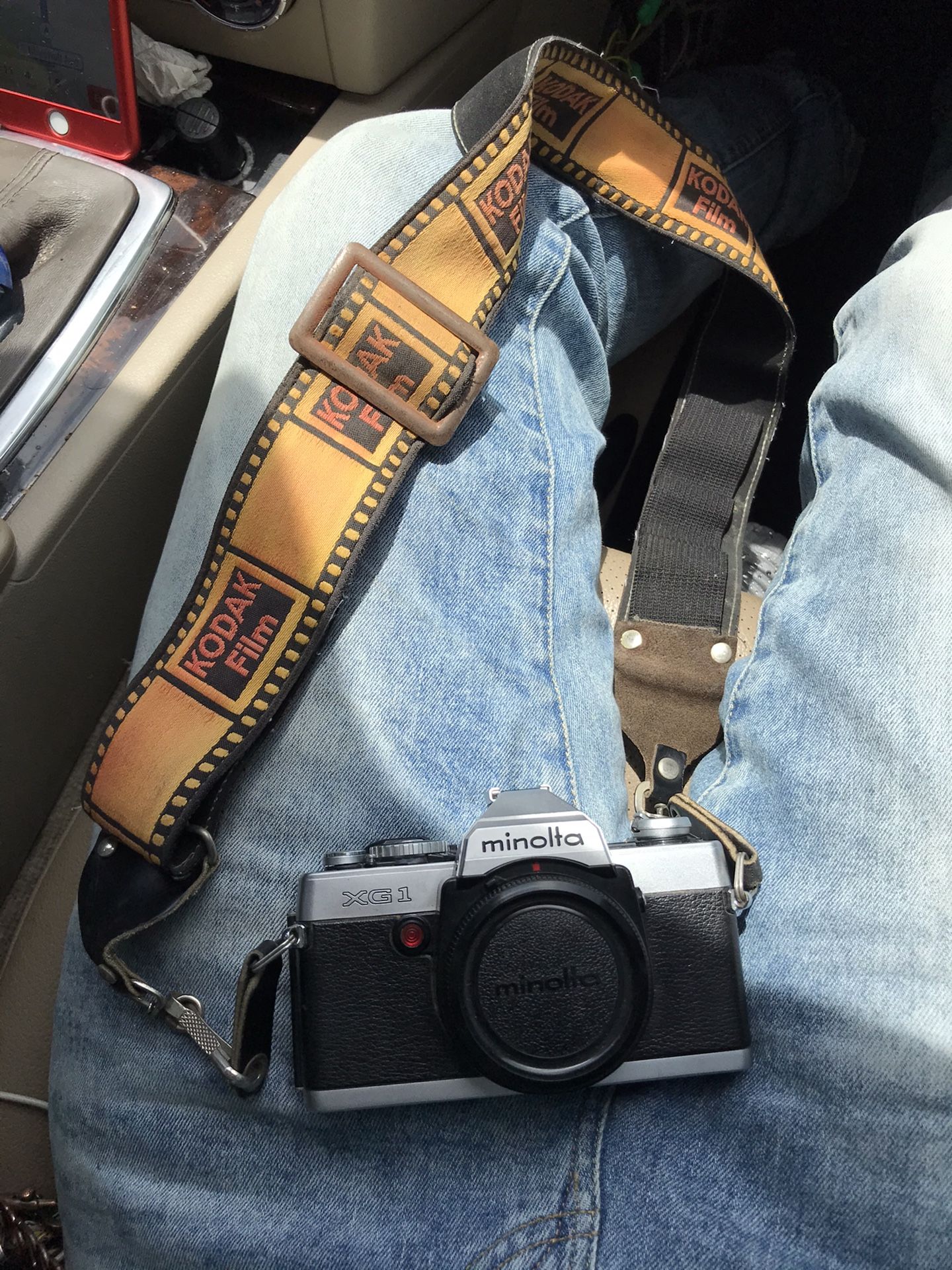 Vintage camera with strap 1980s