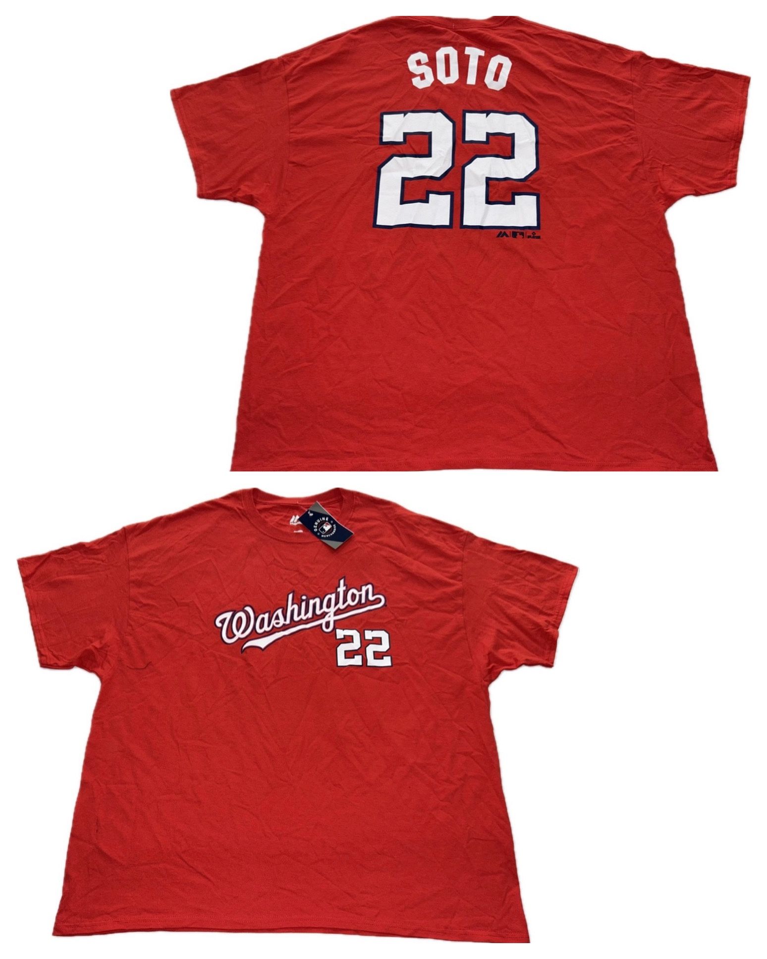 Majestic Washington Nationals Juan Soto #22 Red Jersey T Shirt Men’s 3XL New