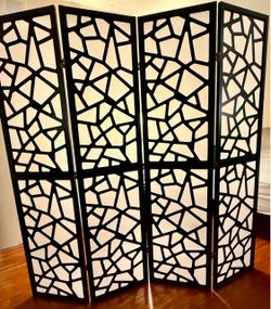 Black Diamond Geometry Room Divider / Screen — Elegant Modern Design🖤