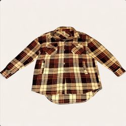 Plaid Flannel Loose Fit Shirt Size Large