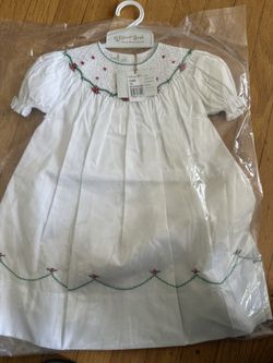 Feltman Bros Hand Embroidered White Toddler dress