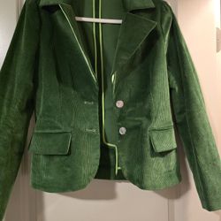 Alice + Olivia green corduroy jacket