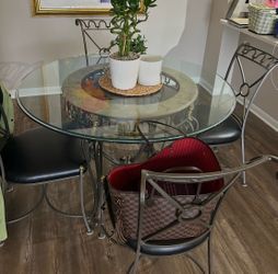 Glass kitchen table and chairs