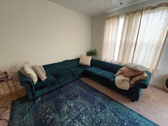 Modern Glam Velvet Channel Stitch Sectional Sofa