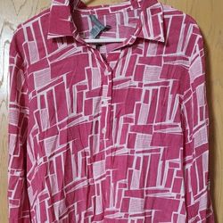 NWT Women's Pink Pattern Shirt Size XL