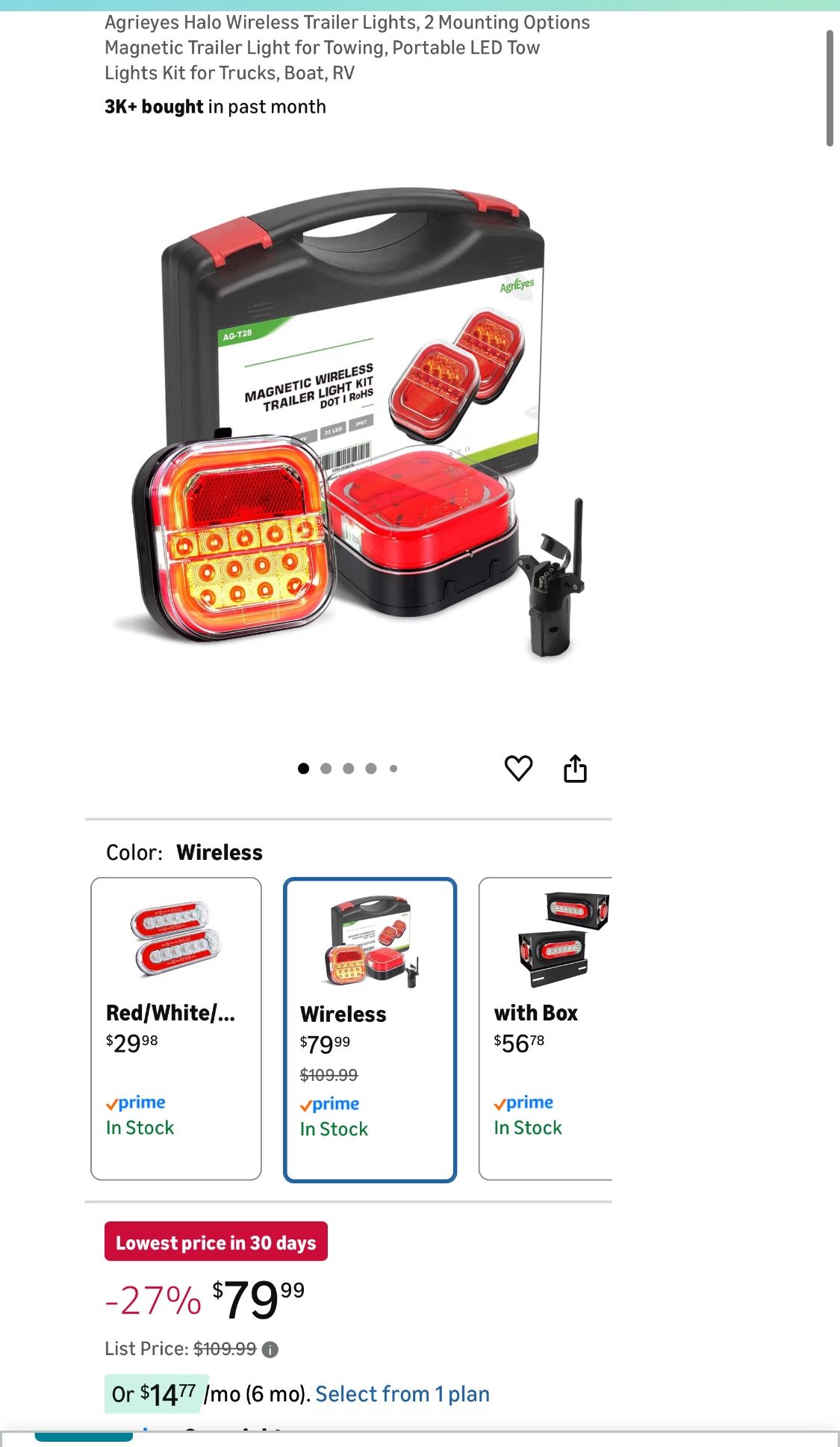 Agrieyes Halo Wireless Trailer Lights, 2 Mounting Options Magnetic Trailer Light for Towing, Portable LED Tow Lights Kit for Trucks, Boat, RV