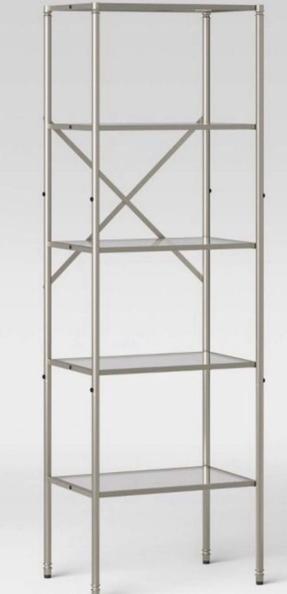 Metal/Glass Linen Tower Brushed Nickel - Thresholdâ„¢