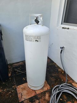 100 lb White Propane Tank