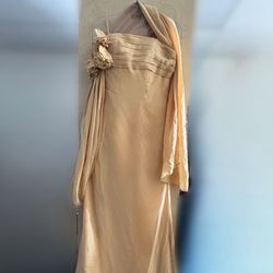 Yellow Long Prom Dress With Flowers
