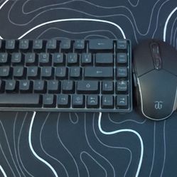 Wireless keyboard and mouse combo with extra wired mouse.