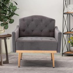 Gray Velvet Accent Chair