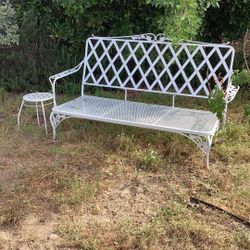 Vintage Garden  Bench  And Table