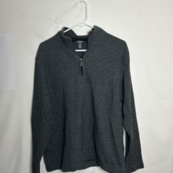 Men’s Grey Quarter-Zip Pullover – Van Heusen – Size M
