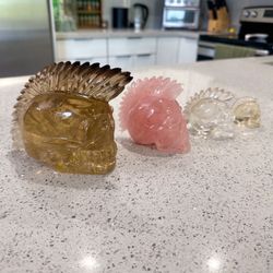 Brazil Crystal Skull Rare Red Citrine Rose Quartz Clear Quartz Skulls Brazil