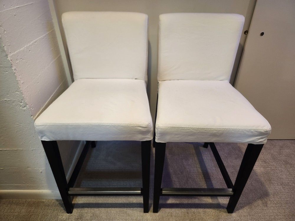 Lot of 2 Ikea Henriksdal Counter Height Padded Bar Stools Dining Chair