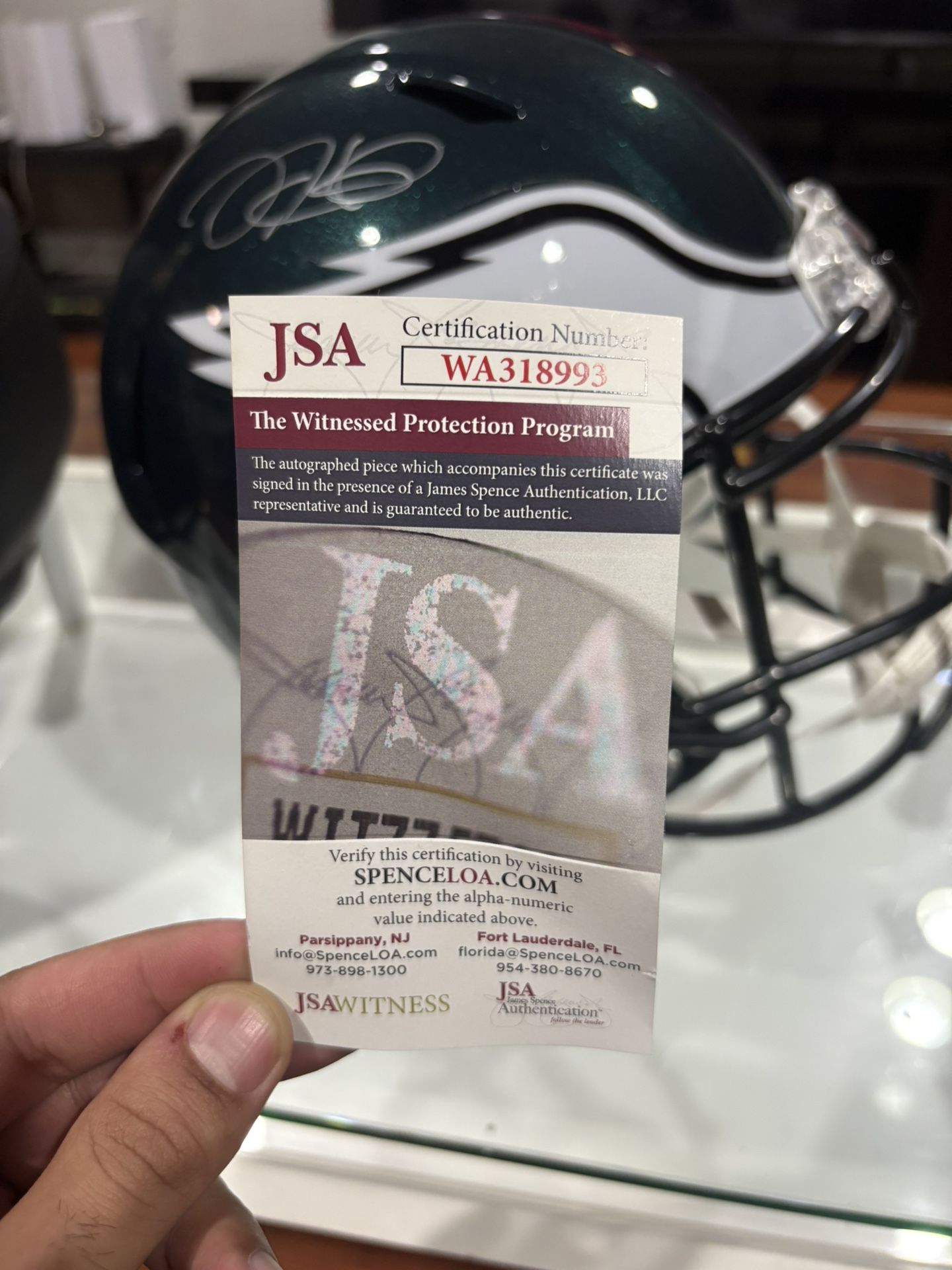 Autographed Eagles Helmet