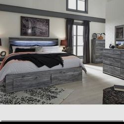 King Sized Bed Frame With Storage (Basically New)