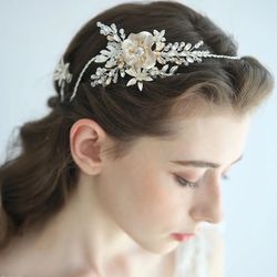 Floral Handmade Hair Crowns Tiaras for Bride