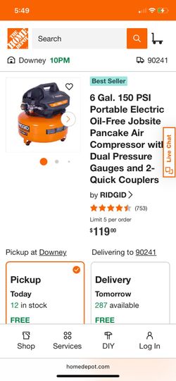 Rigid 5 Gallon Air Compressor