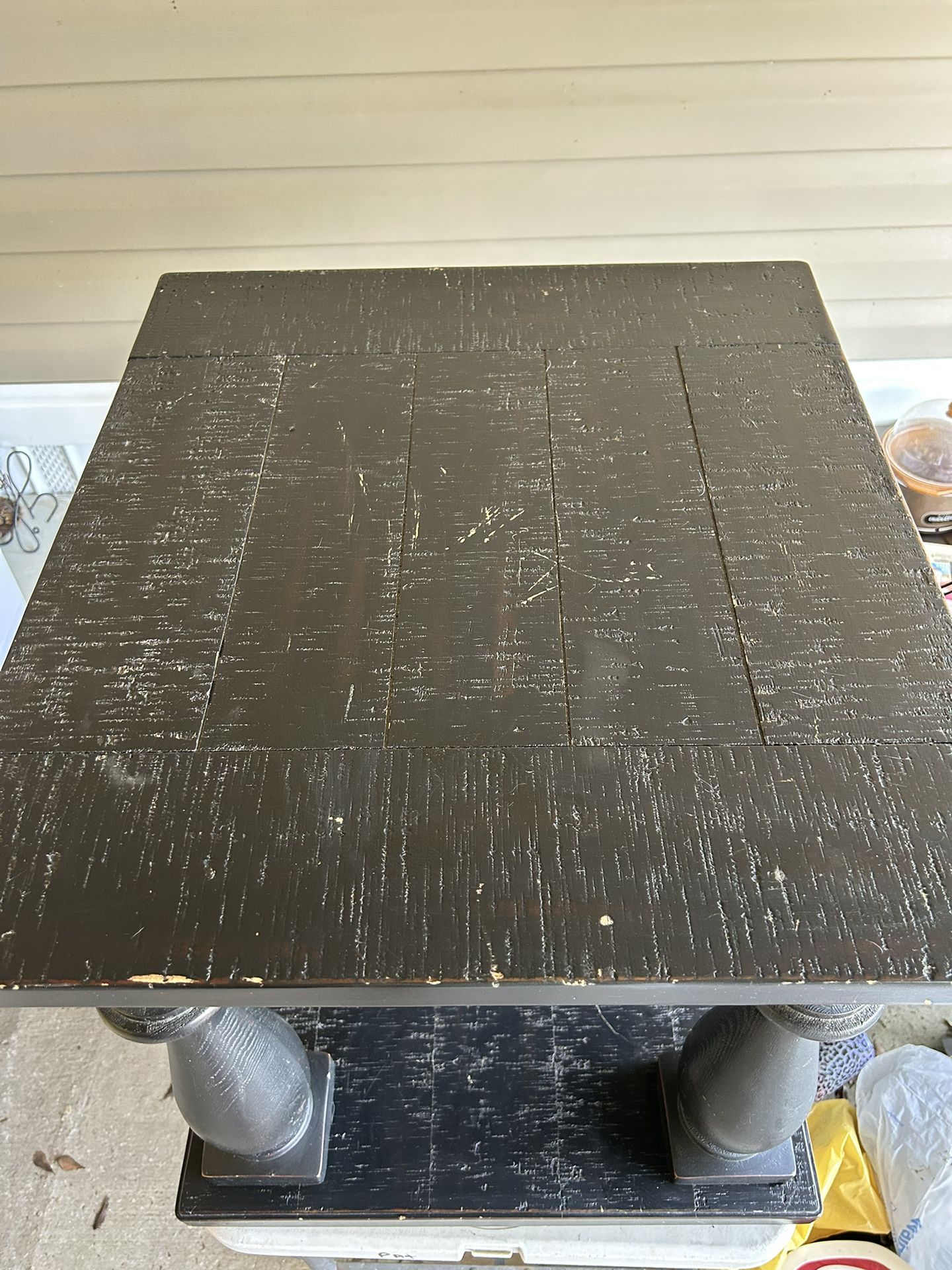 Black Wood End Table