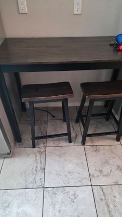 Stools and small table